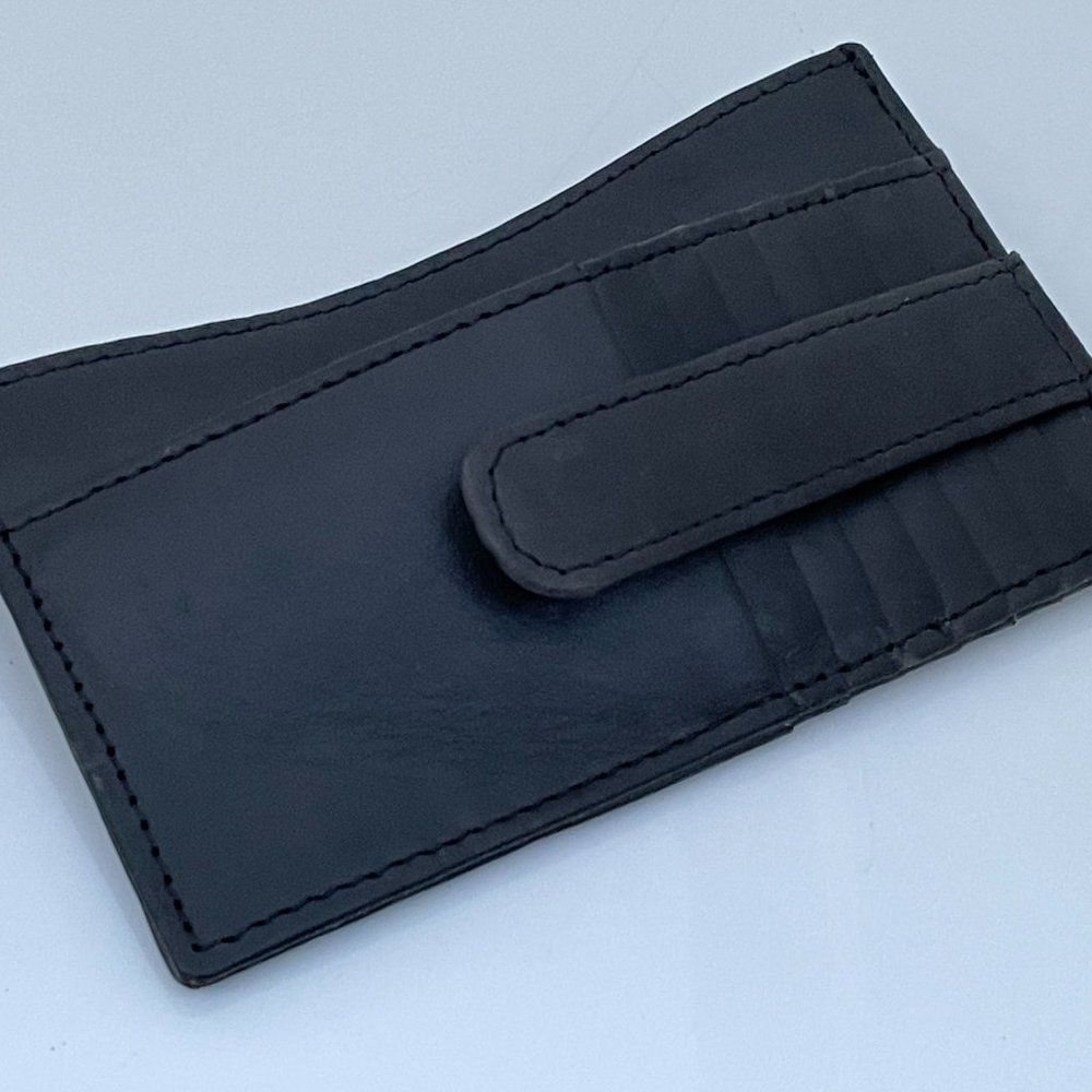 Card Holders Wallet Black Genuine Leather Handmade - Picture 10 of 10